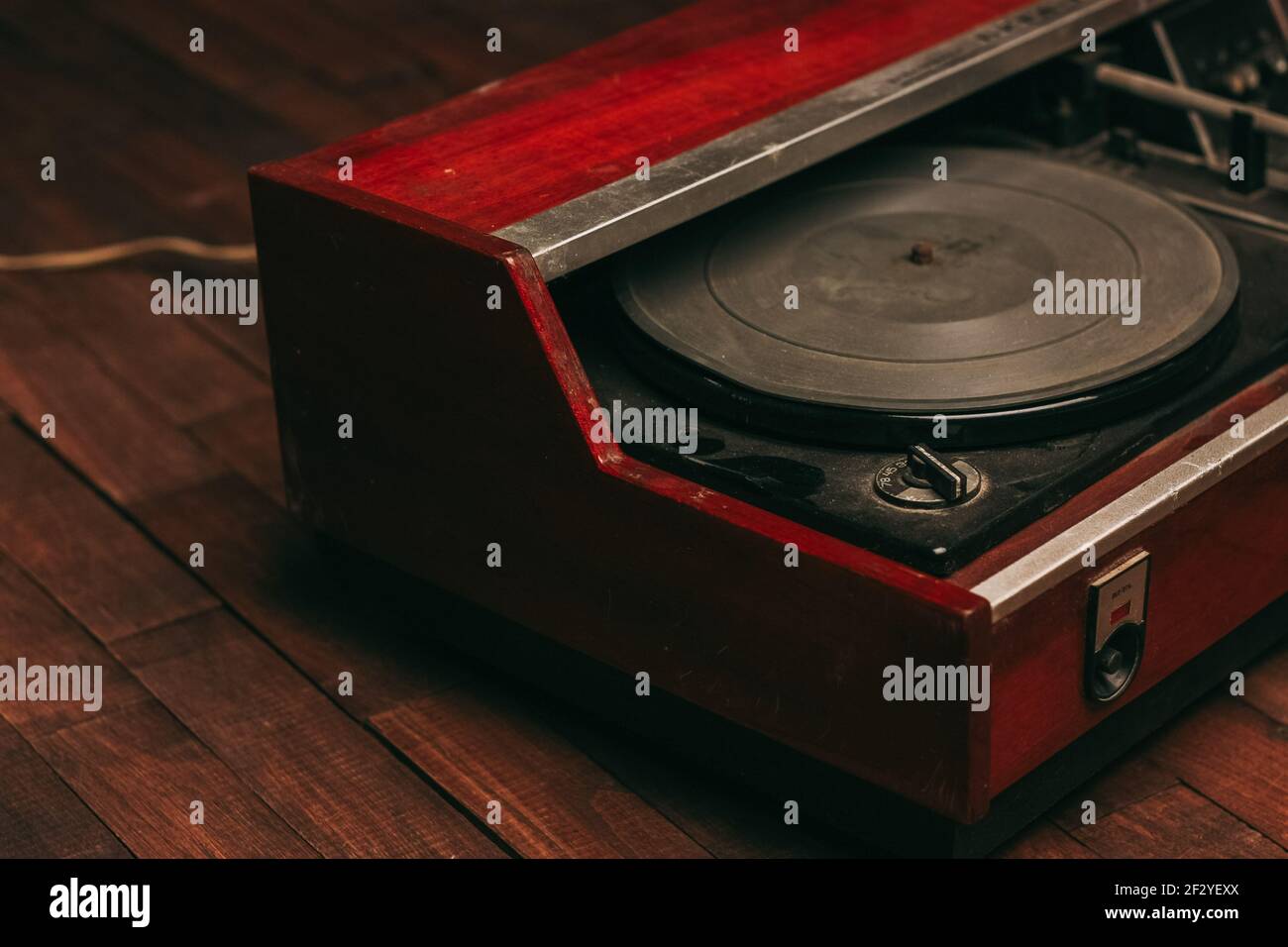 retro turntable old collection technology musical instruments Stock Photo
