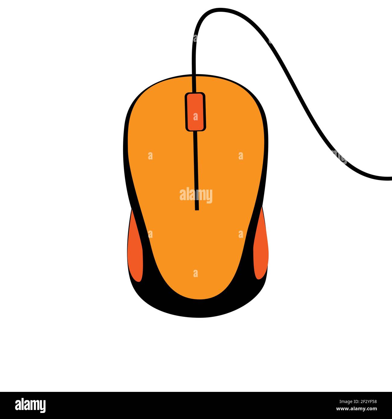Wired yellow computer mouse on a white background Stock Vector Image ...