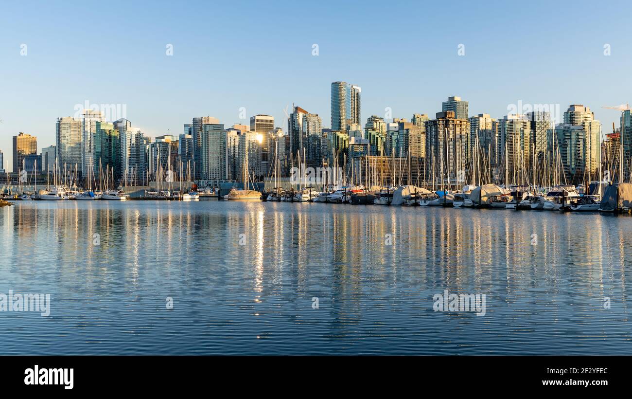 Vancouver Downtown Skyline Panoramic View At Sunset Time Skyscrapers vancouver-downtown-skyline-panoramic-view-at-sunset-time-skyscrapers