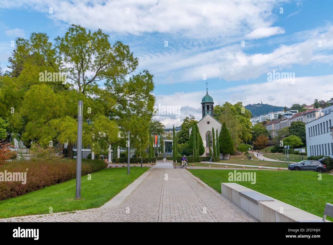 Spitalkirche church and Caracalla therme in Baden Baden, Germany Stock Photo