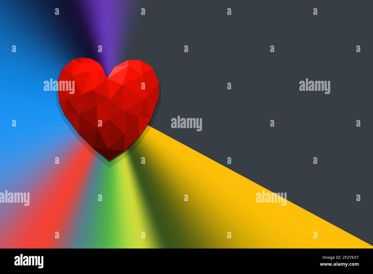 An illustration of a red heart with rays Stock Photo - Alamy
