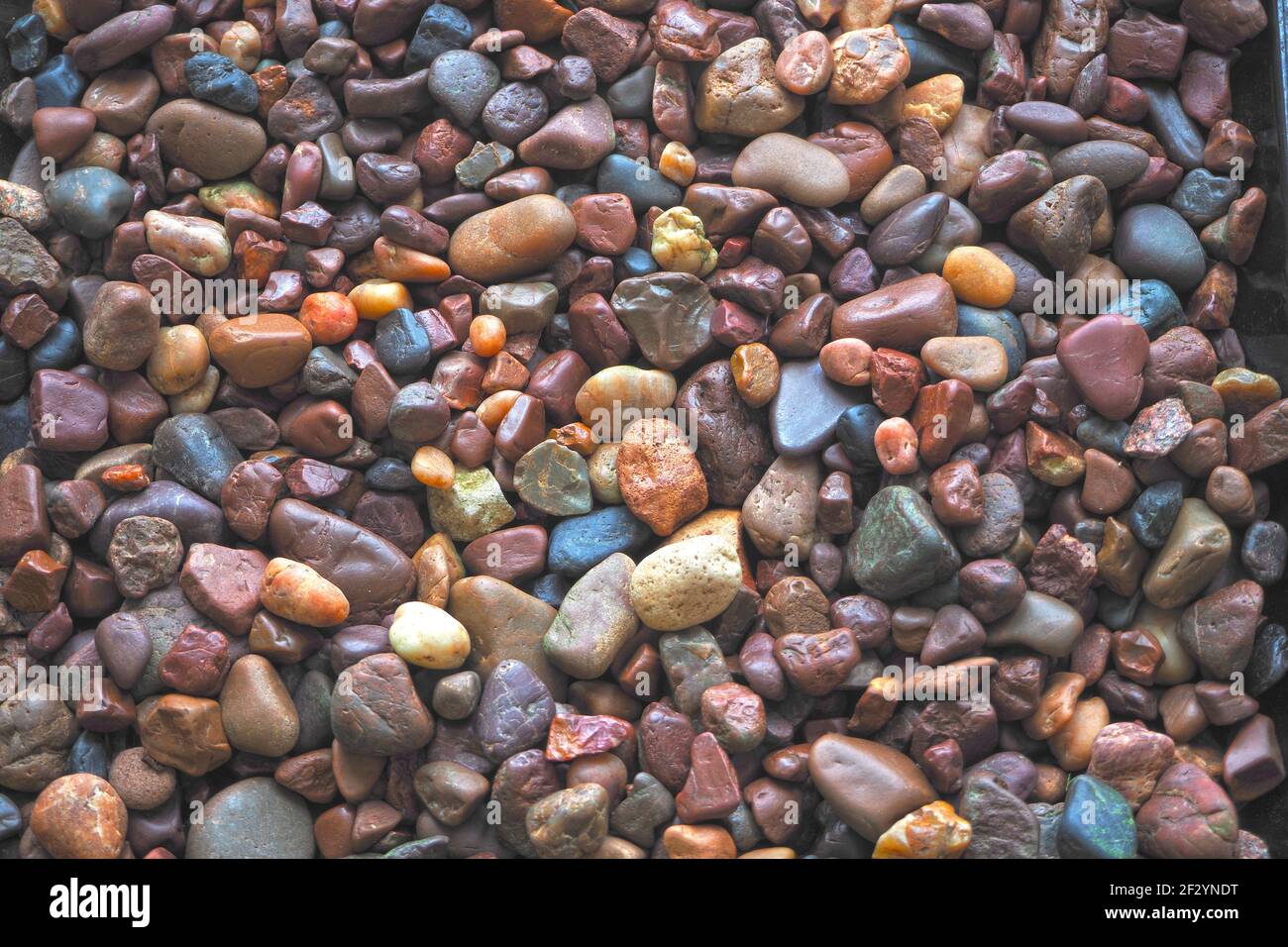 A beautiful background of natural stones. Sea or river stones. High quality. Stock Photo