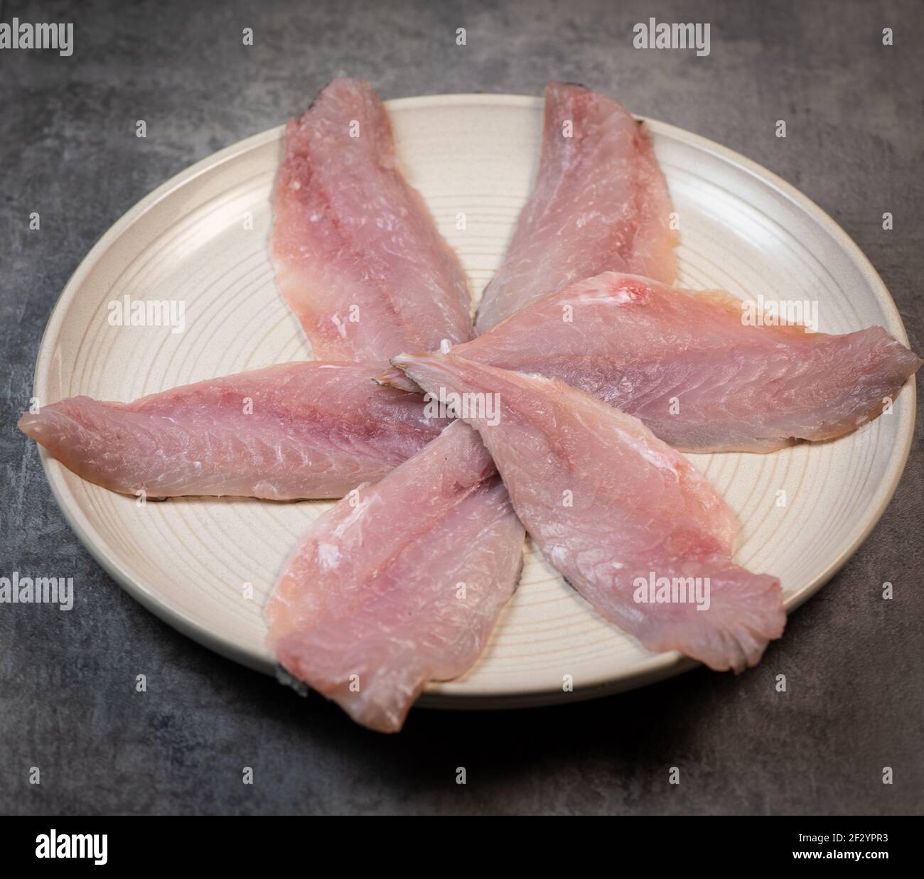sea bream fillet, Fresh raw bream fish fillets  Stock Photo