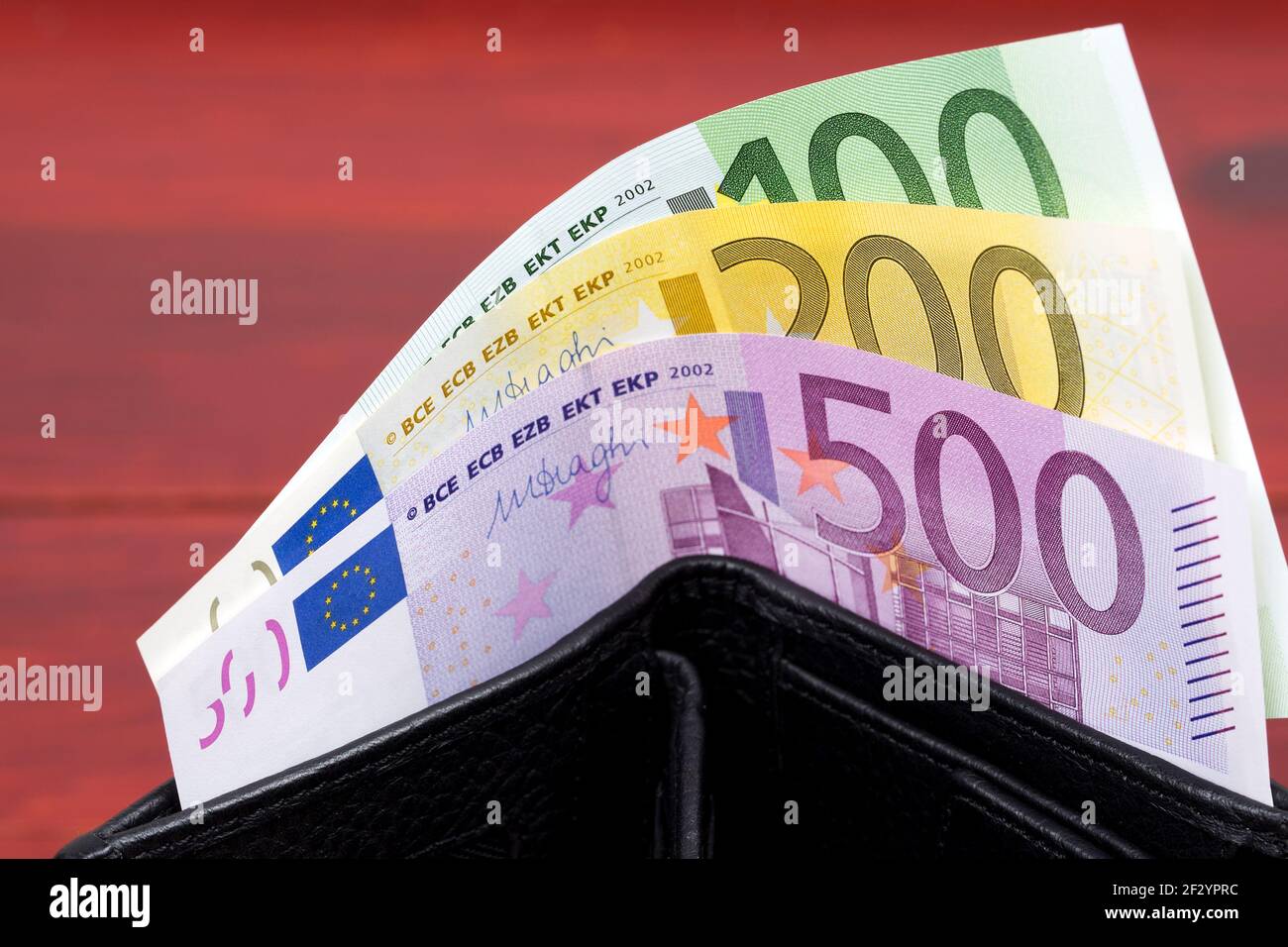 European money - Euro in the wallet Stock Photo