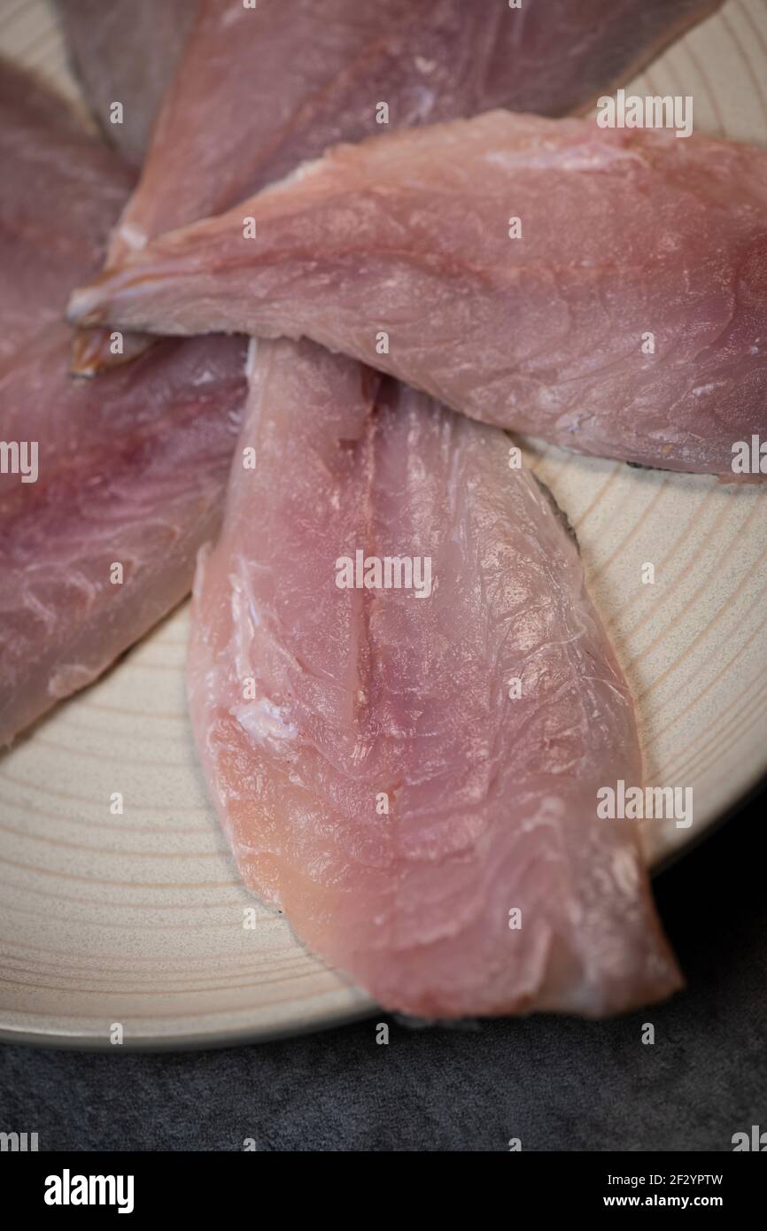 sea bream fillet, Fresh raw bream fish fillets  Stock Photo