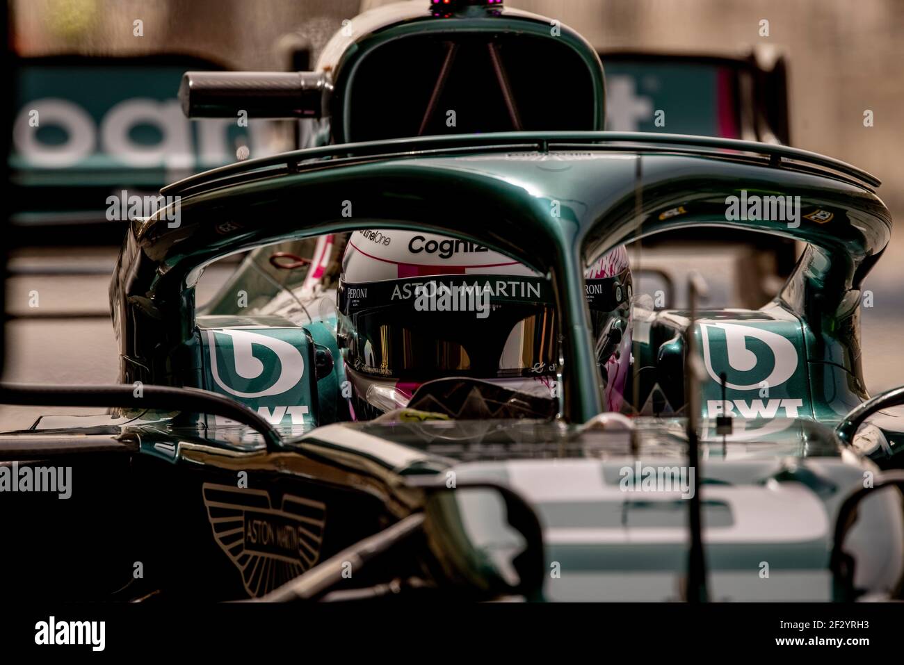 Sebastian Vettel,  Aston Martin F1, during pre-season test days in Sakhir, Bahrain, March 13th 2021  EDITORIAL ONLY!   Aston Martin via Kolvenbach Stock Photo