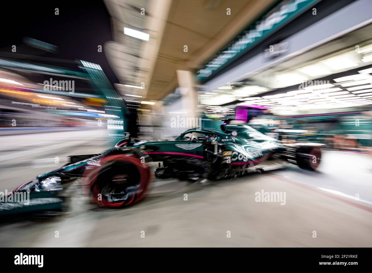 Lance Stroll  Aston Martin F1, during pre-season test days in Sakhir, Bahrain, March 13th 2021  EDITORIAL ONLY!   Aston Martin via Kolvenbach Stock Photo