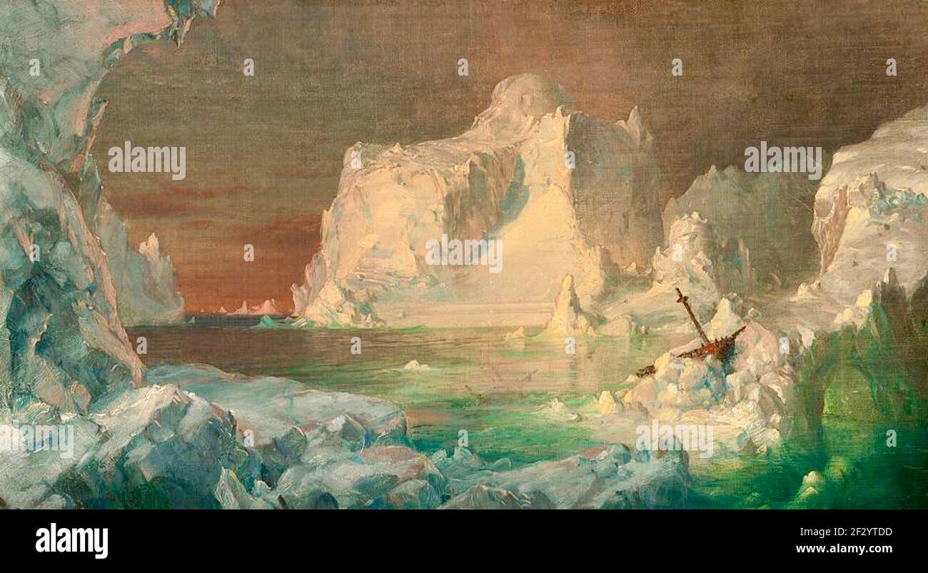 Final Study for the Icebergs by Frederick Edwin Church Stock Photo