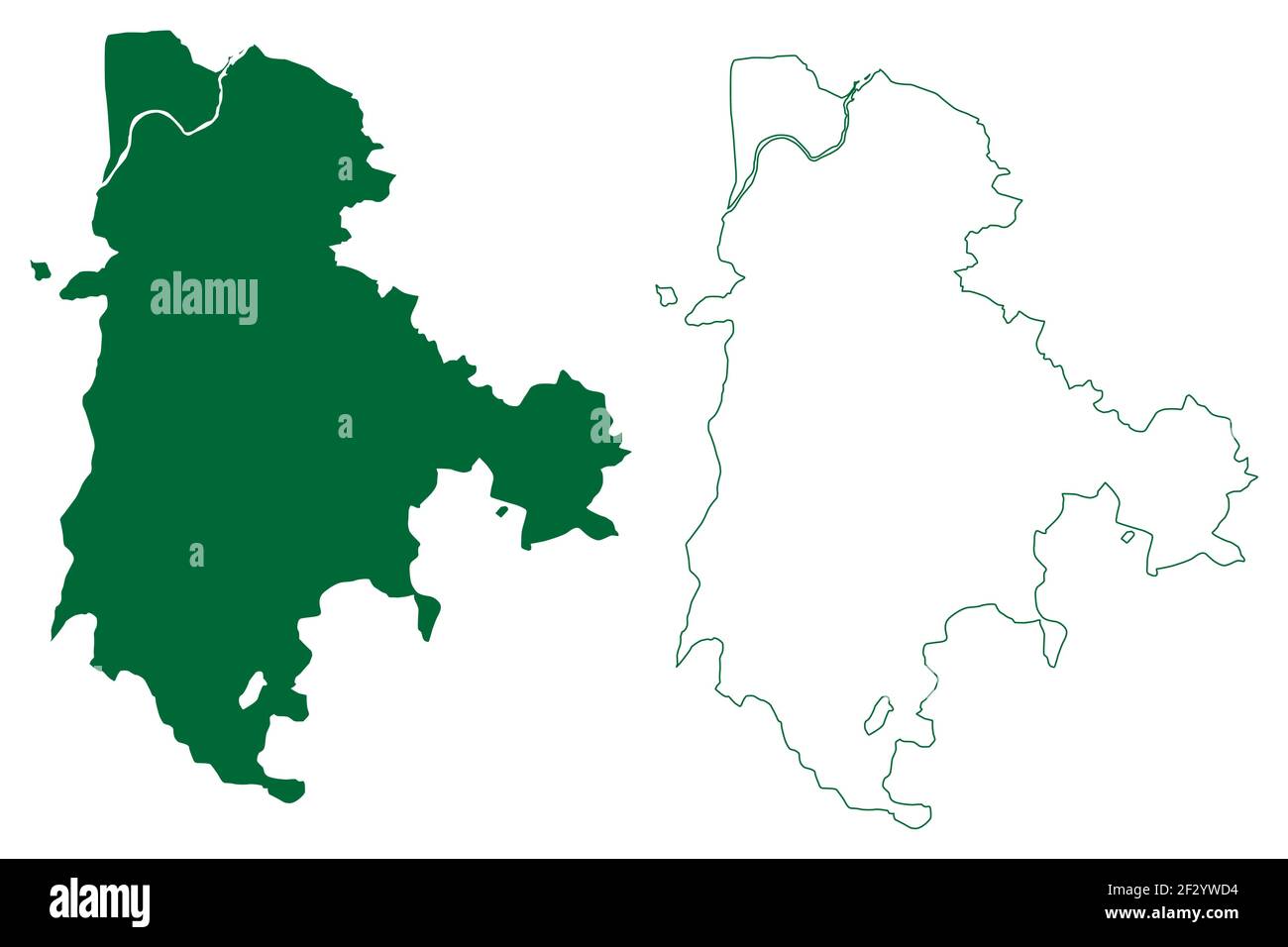 Dantewada district (Chhattisgarh State, Bastar division, Republic of India) map vector illustration, scribble sketch Dantewara, Dakshin Bastar or Sout Stock Vector