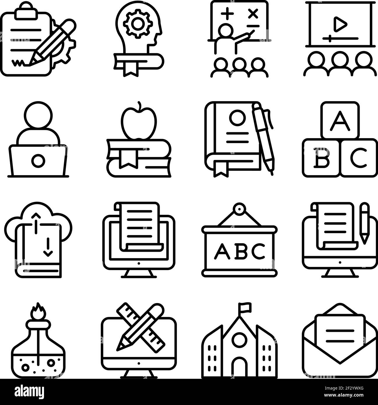 Pack of Education and Learning Linear Icons Stock Vector Image & Art ...