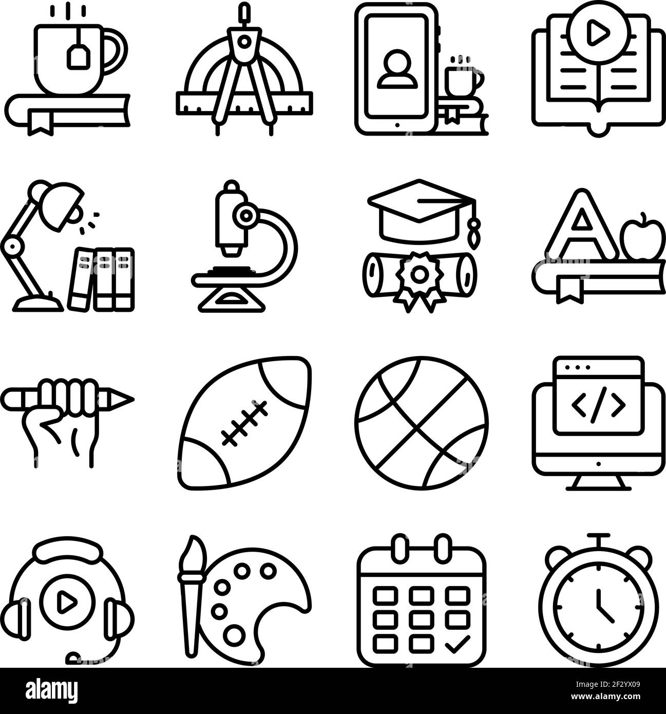 Web development linear icons Black and White Stock Photos & Images - Alamy