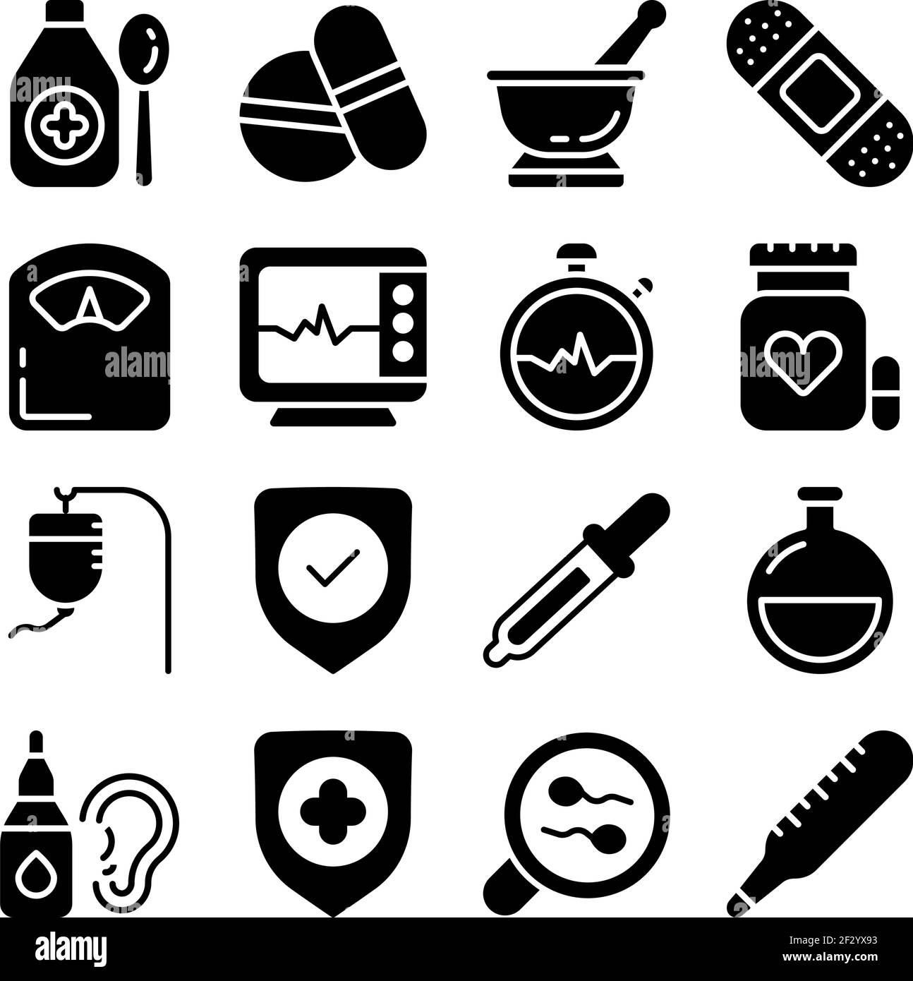 Pack of Healthcare Solid Icons Stock Vector Image & Art - Alamy