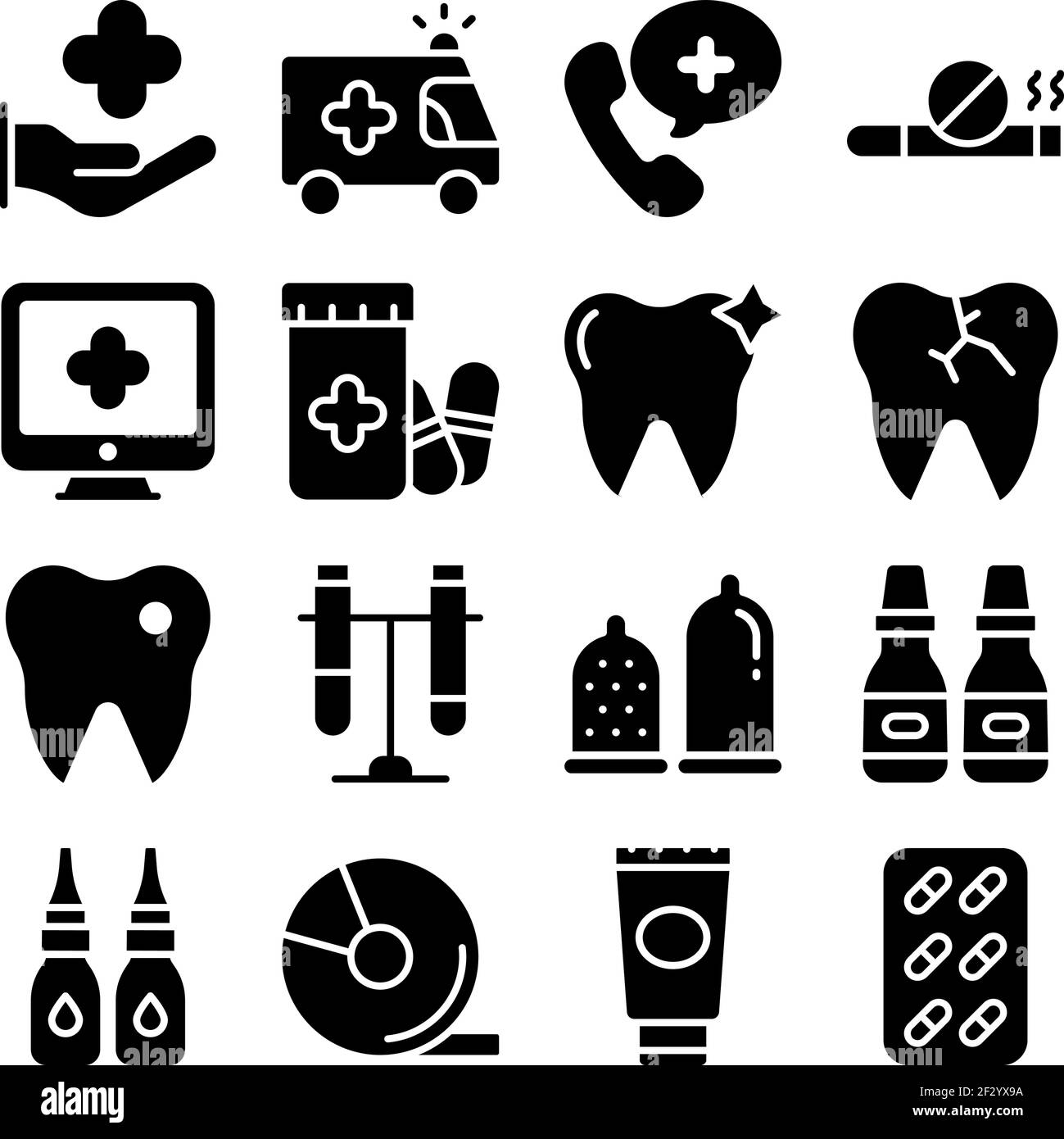 Pack of Medical Accessories Solid Icons Stock Vector Image & Art - Alamy