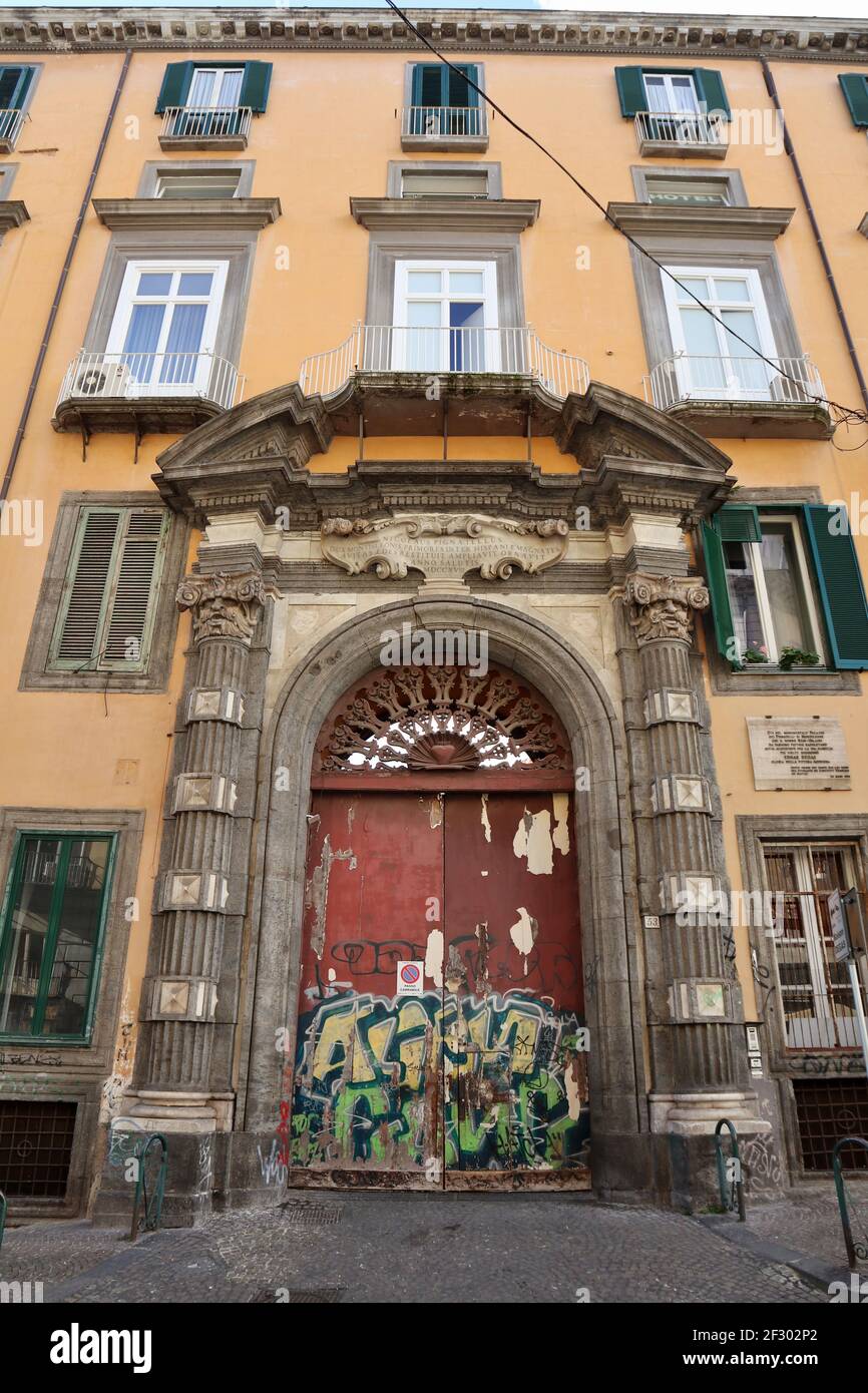 Napoli – Entrata del Palazzo Pignatelli di Monteleone Stock Photo