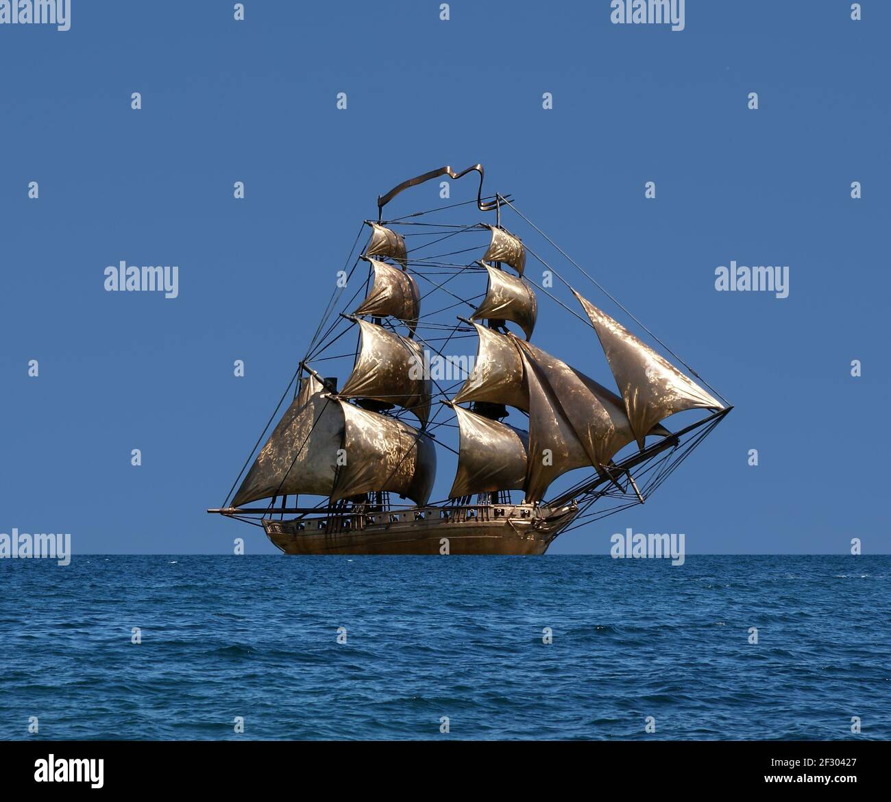 Sailing ship under full sail Russian 18gun brig Mercury of Black Sea Fleet Stock Photo Alamy