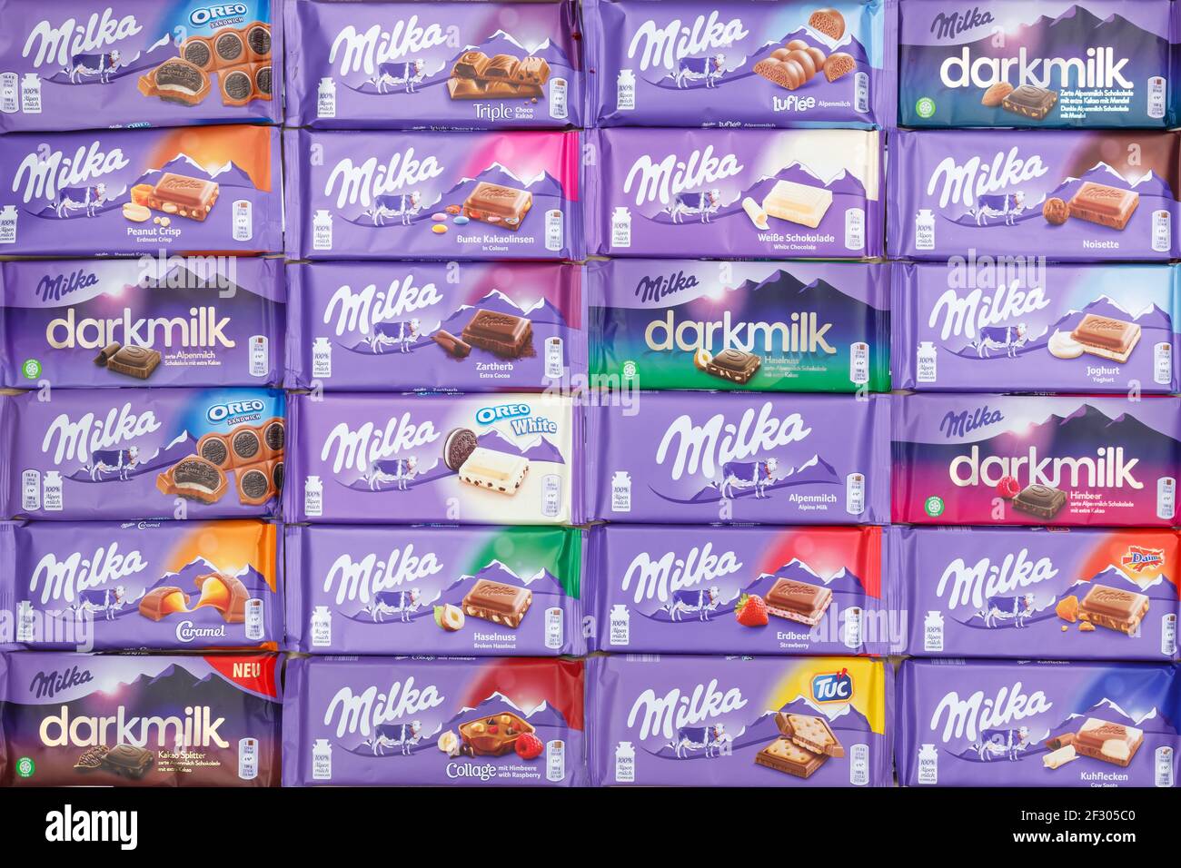 Stuttgart, Germany March 3, 2021 Milka chocolate chocolates