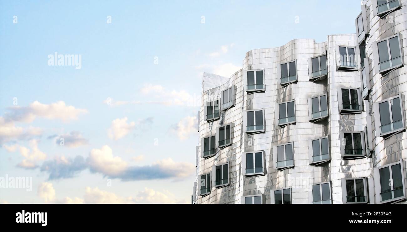 moderne Architektur im Medienhafen Düsseldorf Stock Photo