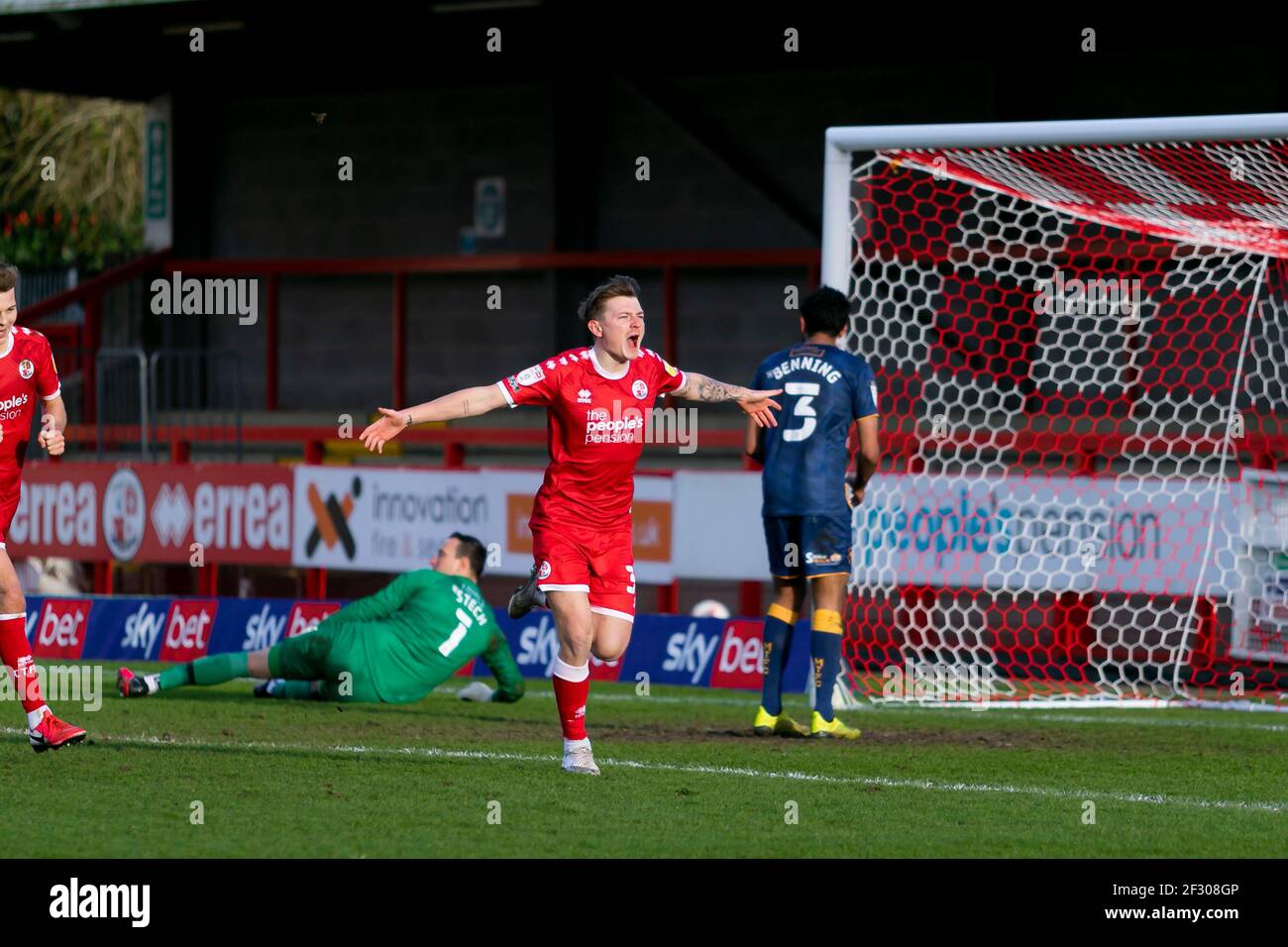 Crawley Town vs Mansfield Town,  Broadfield Stadium, Crawley, 13-03-2021. Picture by Jamie Evans - UK SPORTS IMAGES LTD Stock Photo