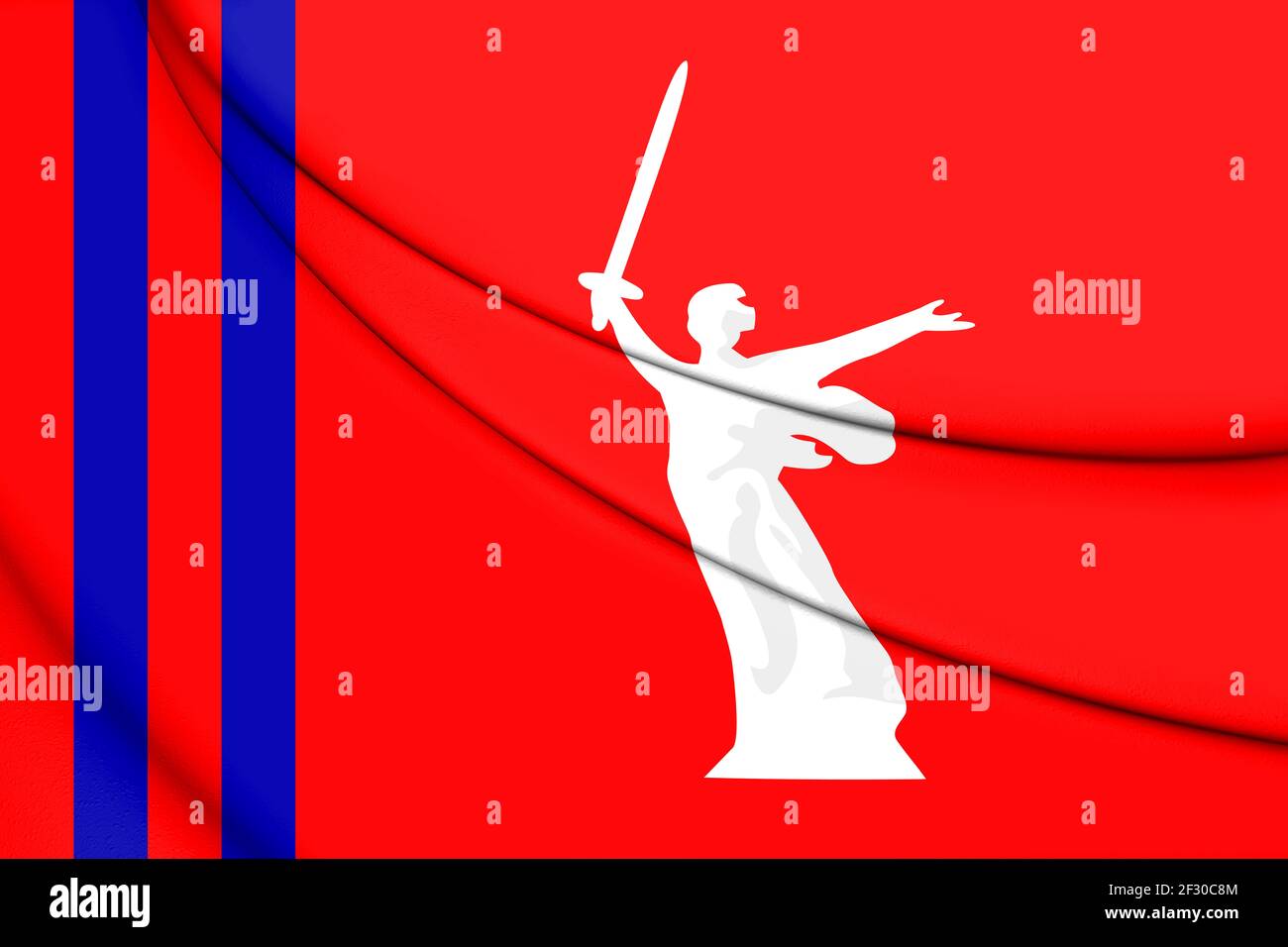 3D Flag of Volgograd Oblast, Russia. 3D Illustration Stock Photo Alamy