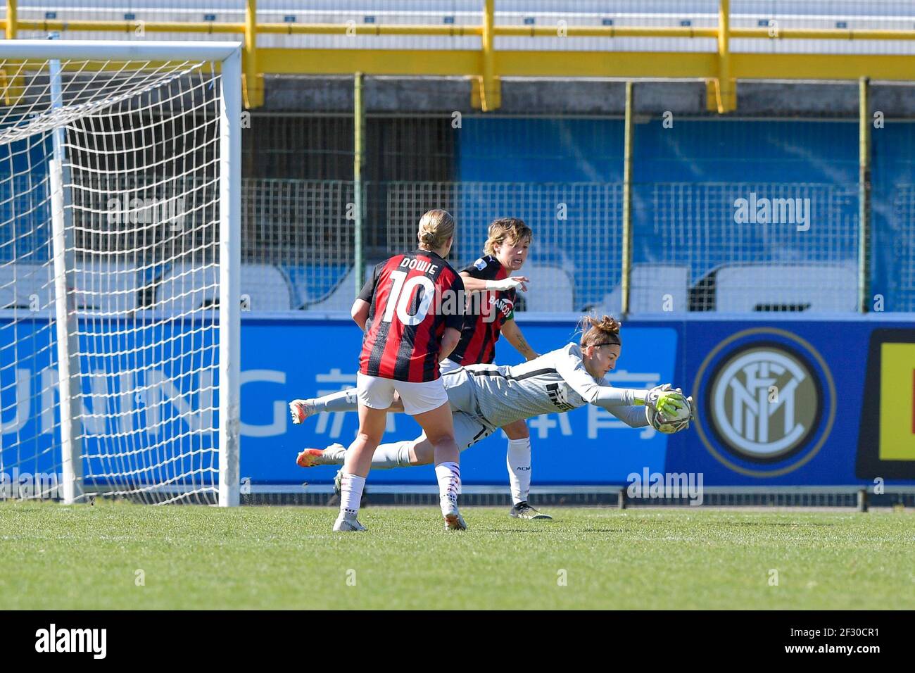 Goalkeeper Astrid Gilardi (12 Inter) save the goal during the Italian