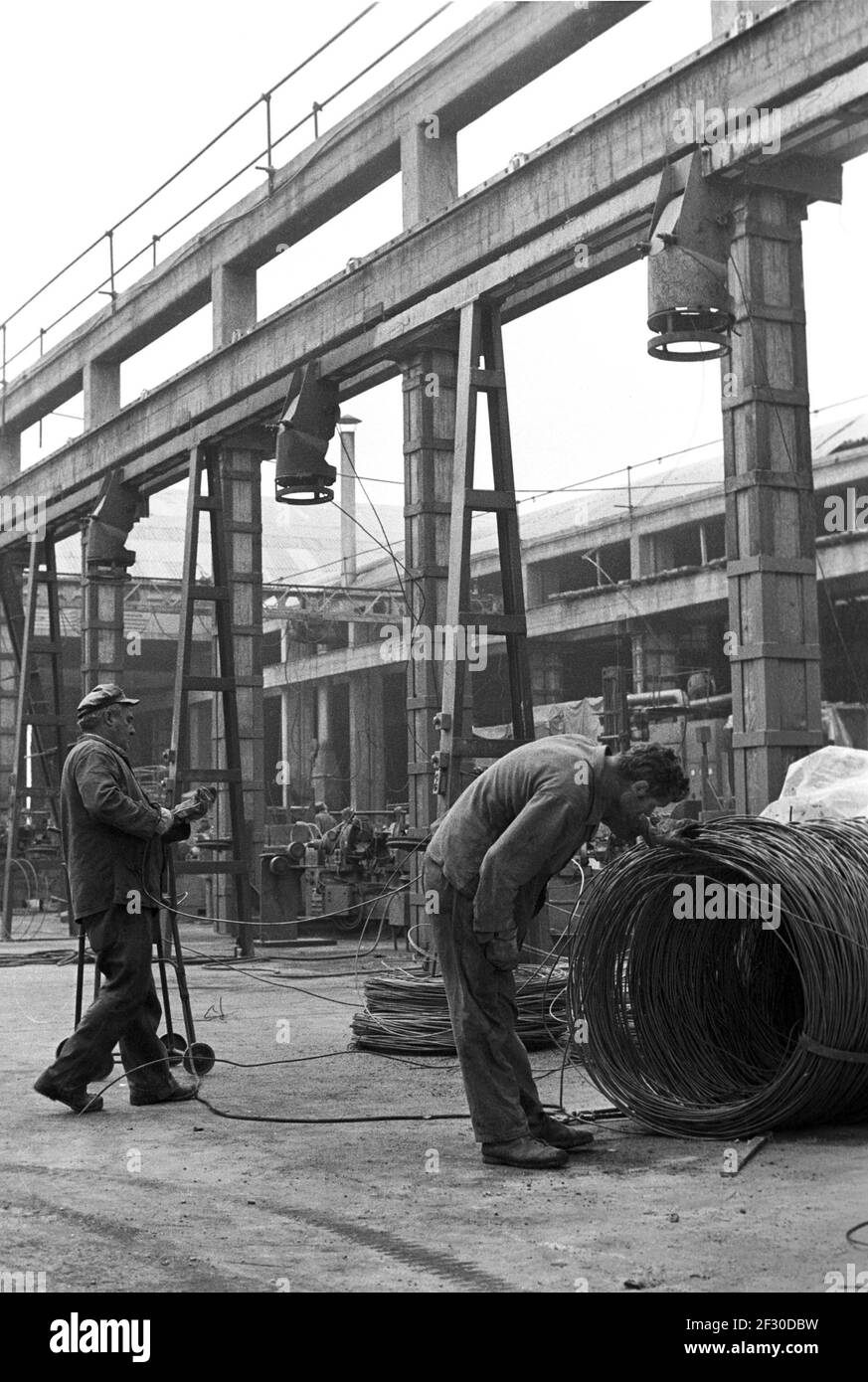 Friuli (Northern Italy), two months after the earthquake of May 1976, the sheds of -Fonderia Pittini- industry in Osoppo Stock Photo