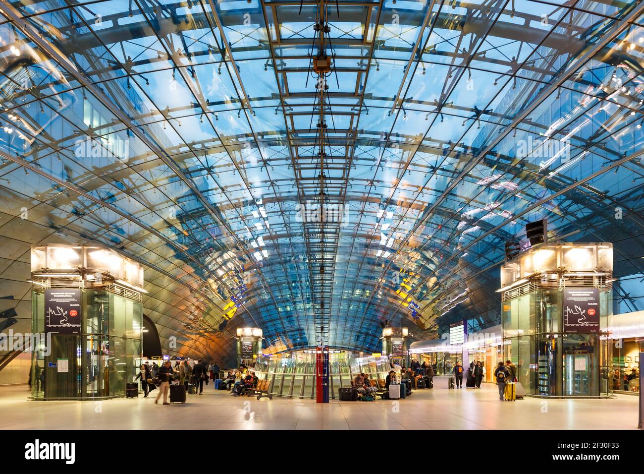 Frankfurt, Germany - January 30, 2018: Railway Station at Frankfurt airport (FRA) in Germany. Stock Photo