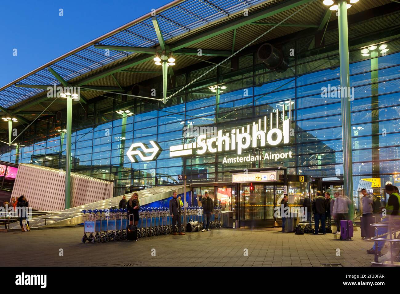 Amsterdam, Netherlands - November 22, 2017: Terminal at Amsterdam Schiphol Airport (AMS) in the Netherlands. Stock Photo