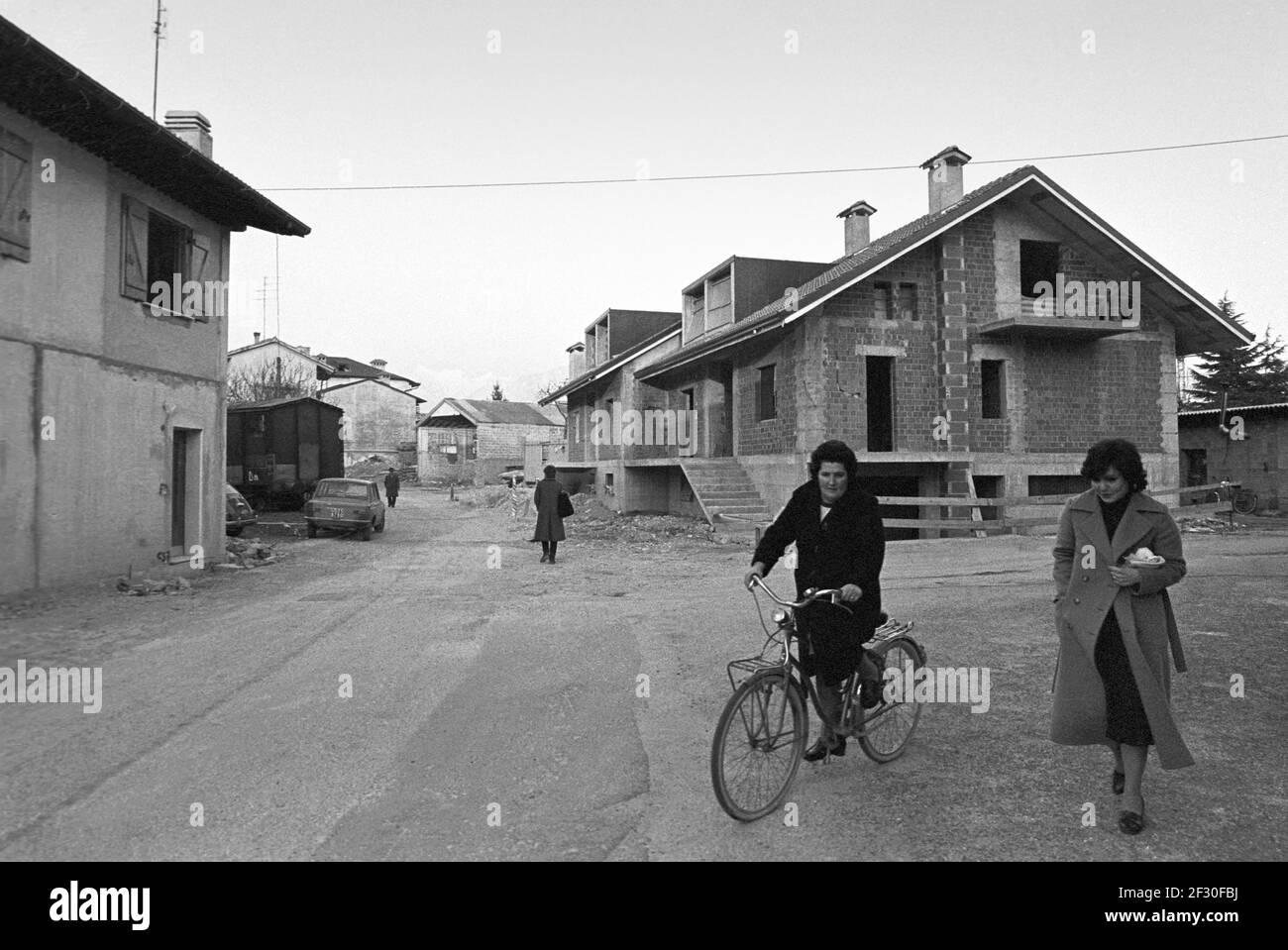 February 1980, reconstruction in Friuli (Northern Italy) after the earthquake of May 1976 Stock Photo