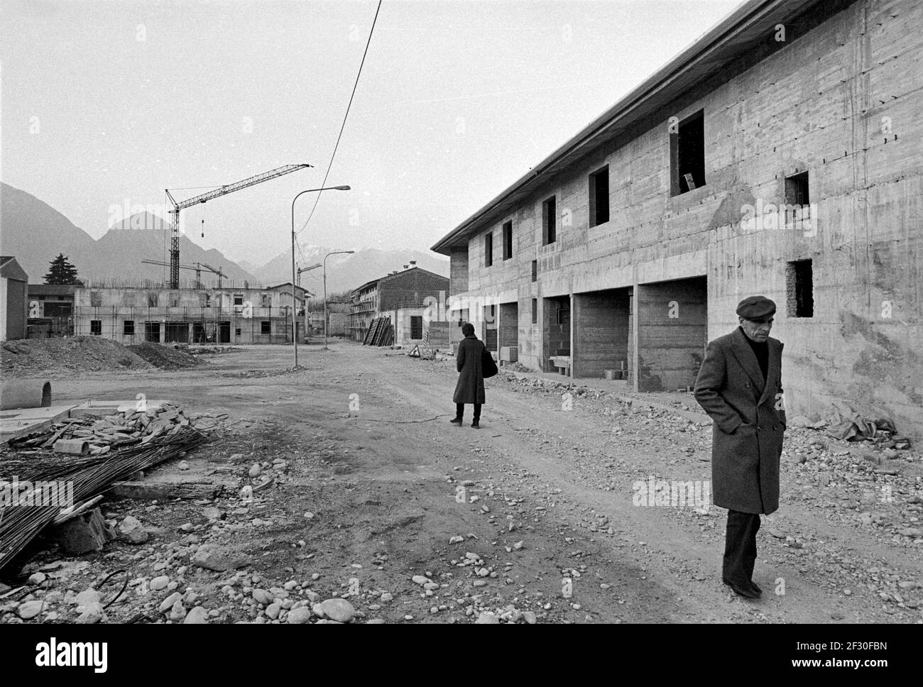 February 1980, reconstruction in Friuli (Northern Italy) after the earthquake of May 1976 Stock Photo