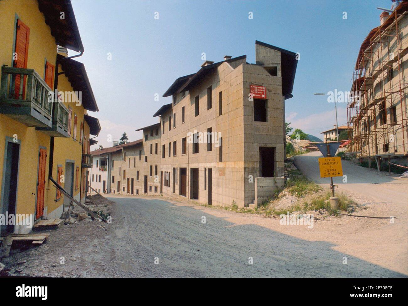February 1980, reconstruction in Friuli (Northern Italy) after the earthquake of May 1976 Stock Photo