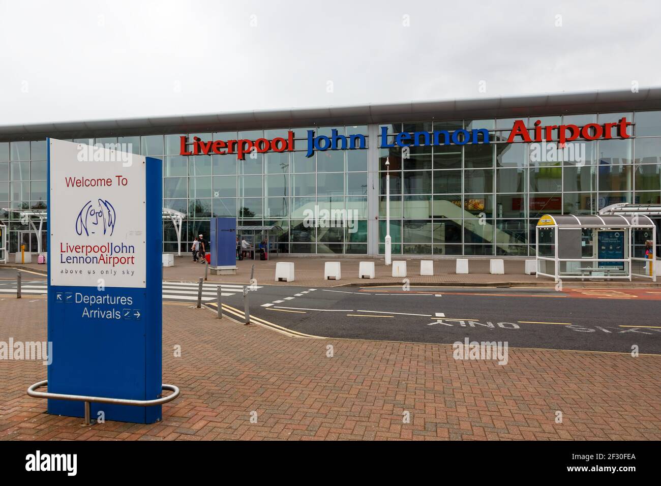 Liverpool, United Kingdom - August 14, 2017: Terminal at Liverpool airport (LPL) in the United Kingdom. Stock Photo
