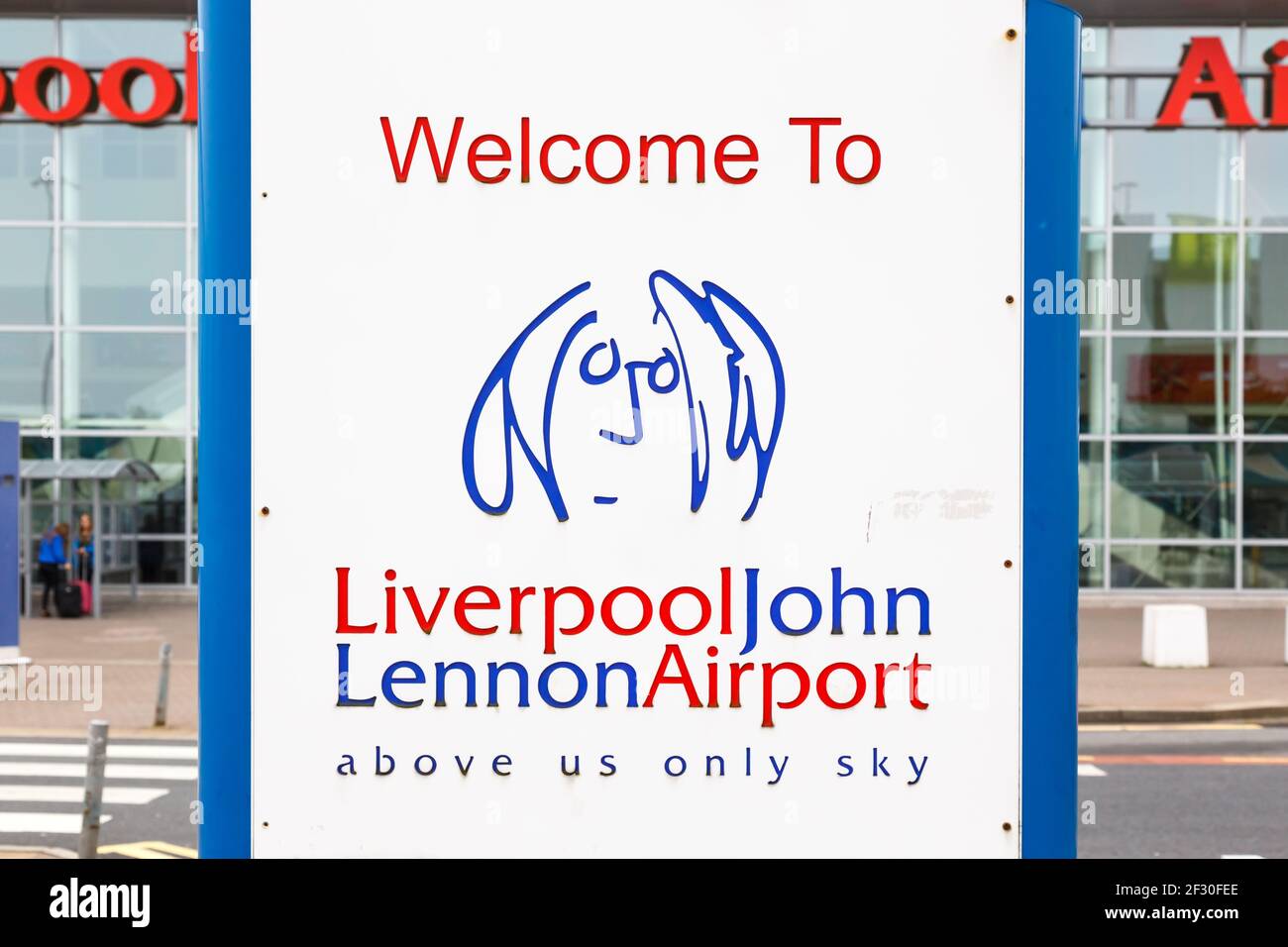 Liverpool, United Kingdom - August 14, 2017: Logo of Liverpool airport (LPL) in the United Kingdom. Stock Photo