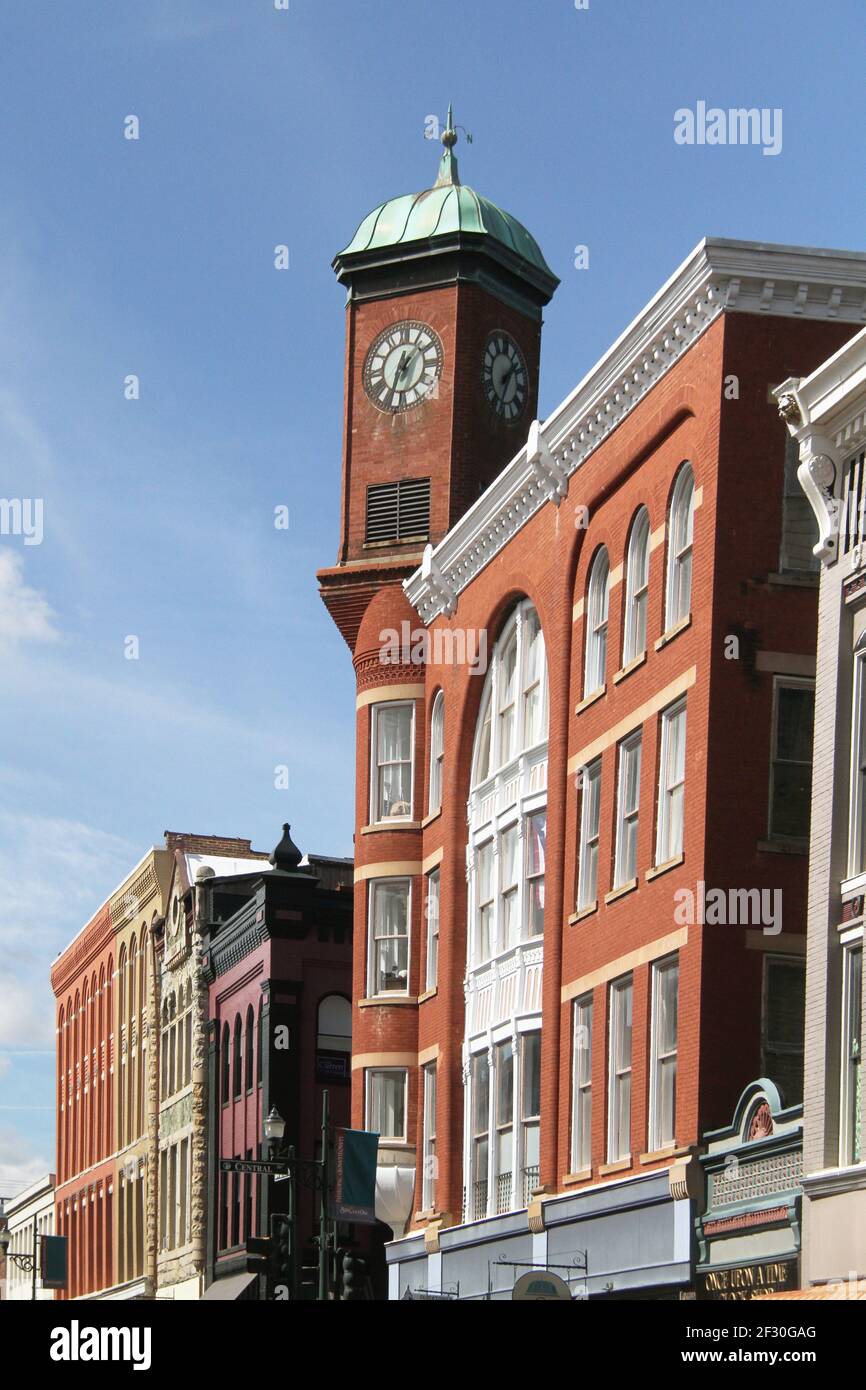 Queen Anne Clock Tower in Downtown Staunton, VA, USA Stock Photo Alamy