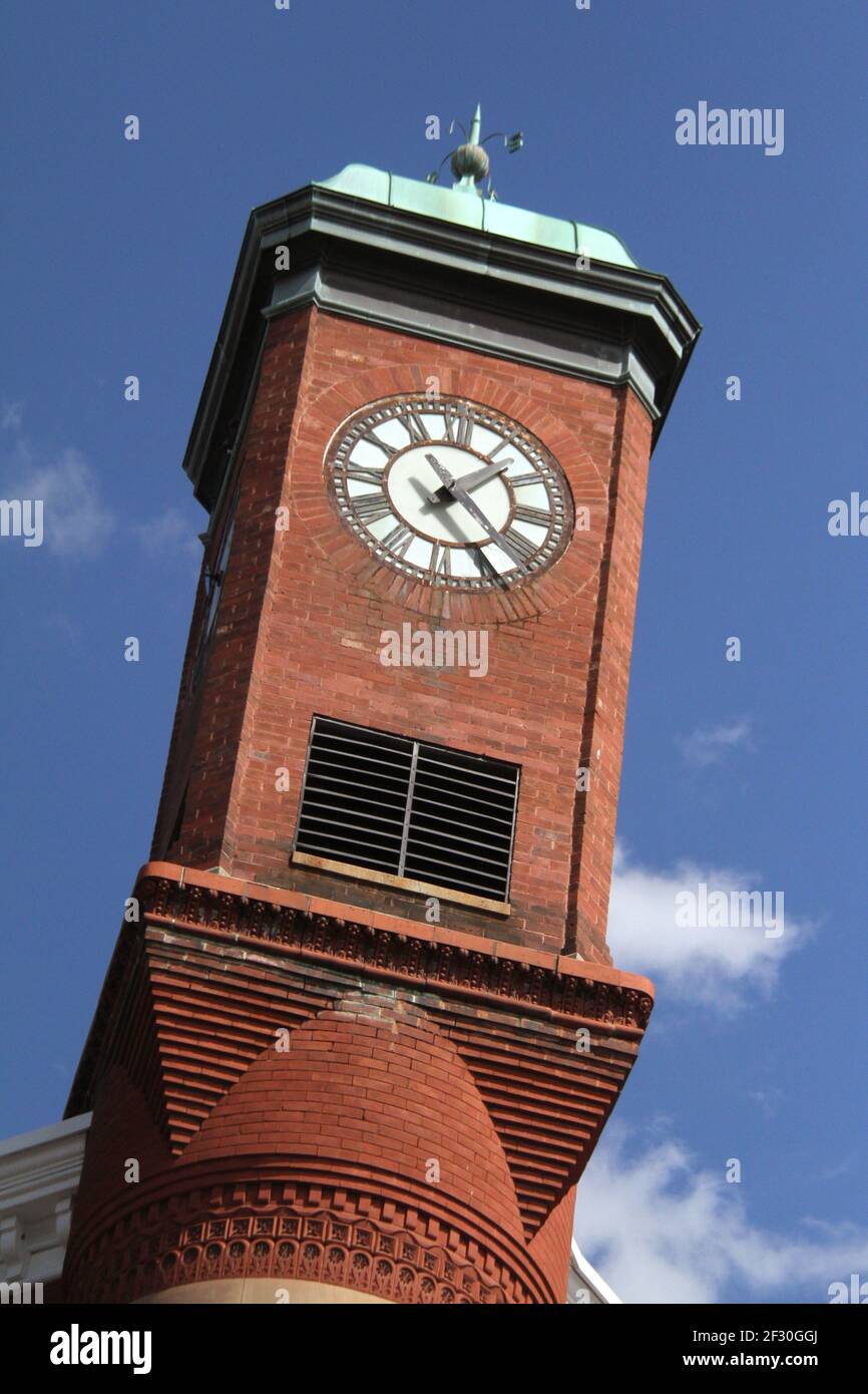 Queen Anne Clock Tower in Downtown Staunton, VA, USA Stock Photo Alamy