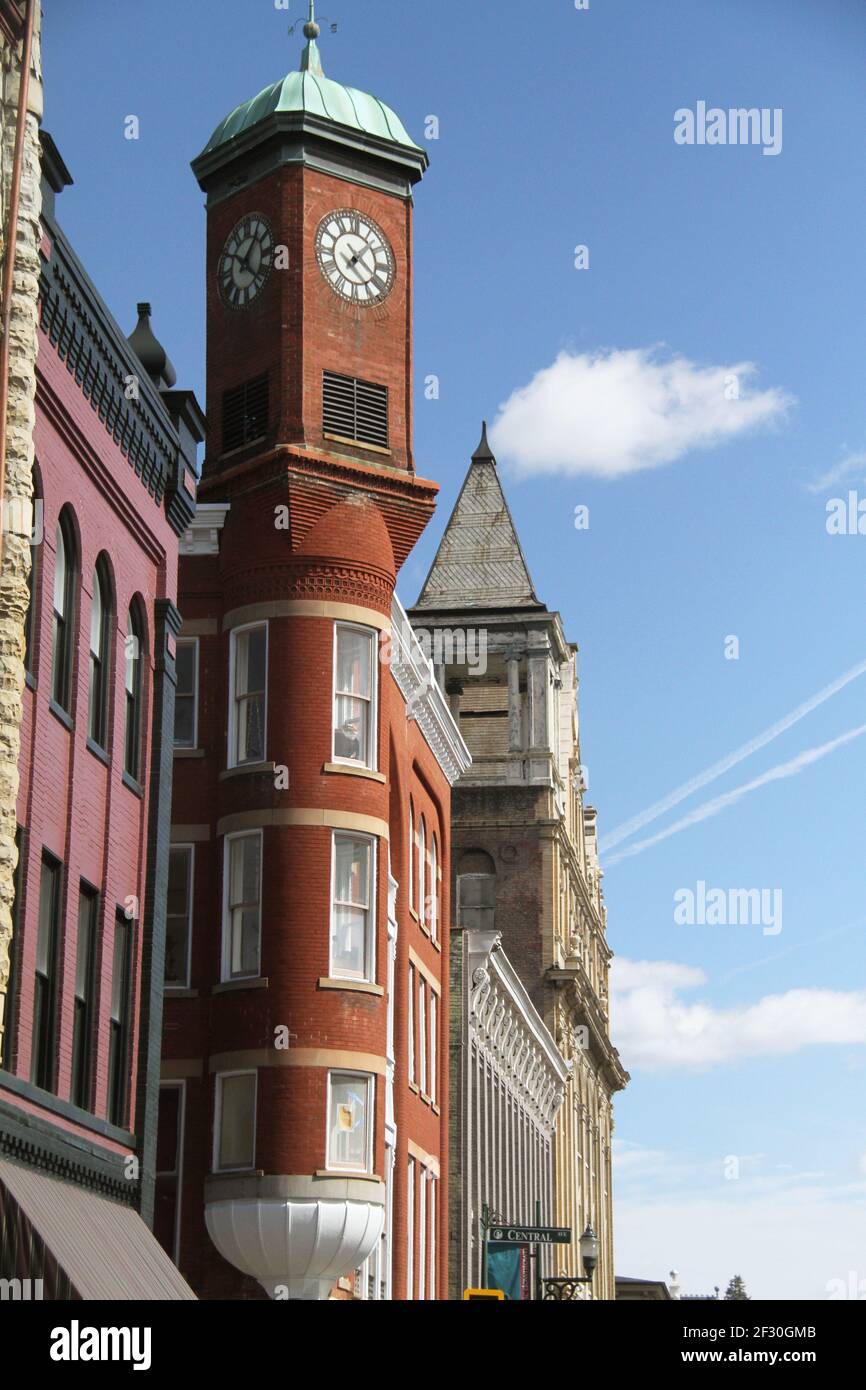 Queen Anne Clock Tower in Downtown Staunton, VA, USA Stock Photo Alamy