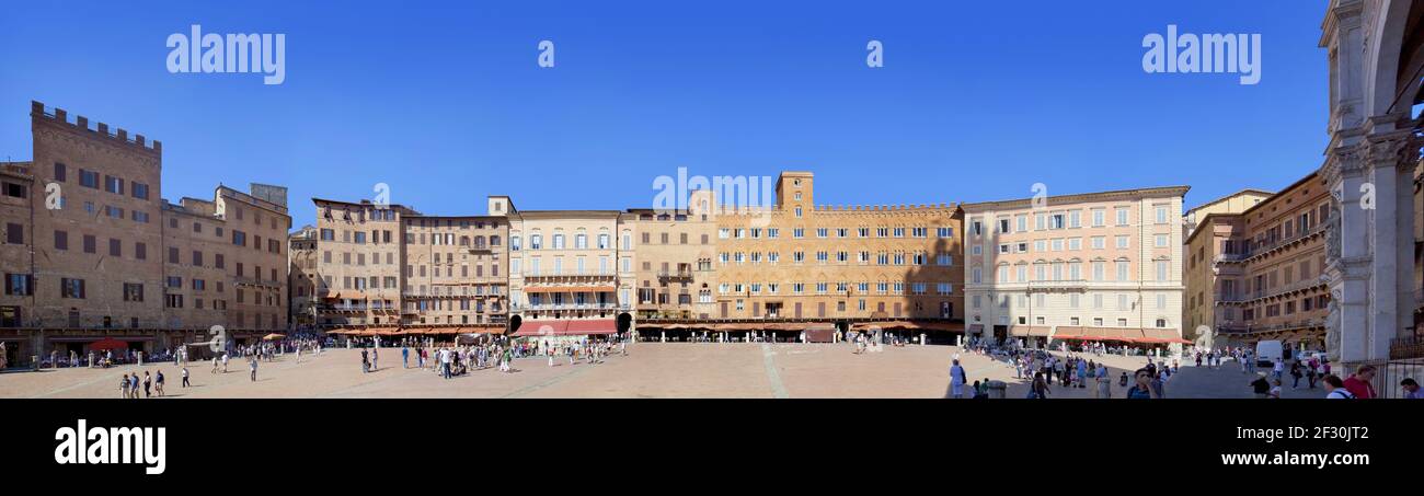 Tuscany impressions in Siena with piazza sel campo, Italy. Stock Photo
