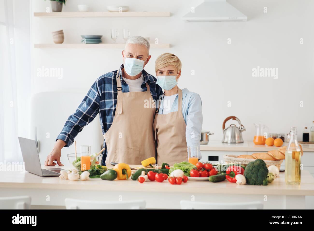 Covid-19 pandemic, healthy food blog and new recipes at home Stock Photo