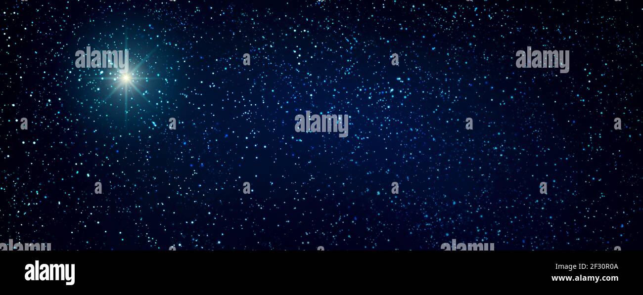 Christmas blue abstract stars sky. Christmas background Stock Photo - Alamy