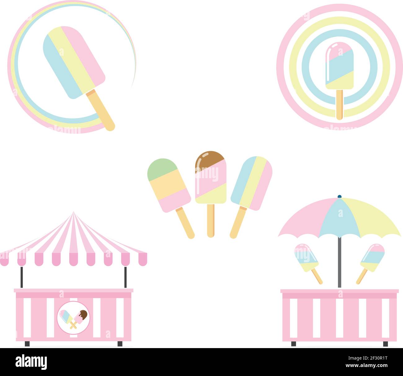 Ice cream trolley vector vectors Stock Vector Images - Alamy