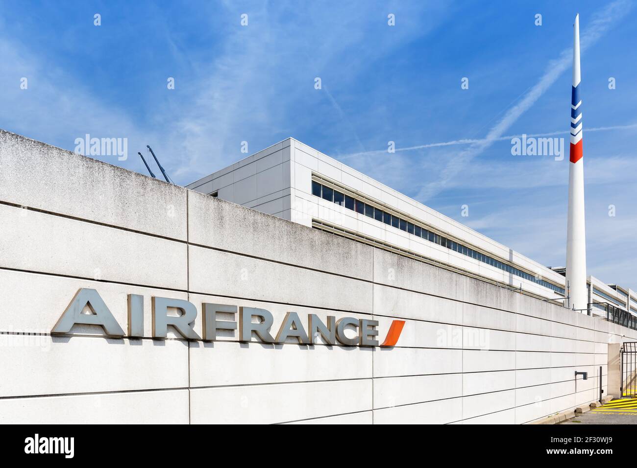 Paris, France - August 16, 2018: Air France headquarters at Paris Charles de Gaulle airport in France. Stock Photo