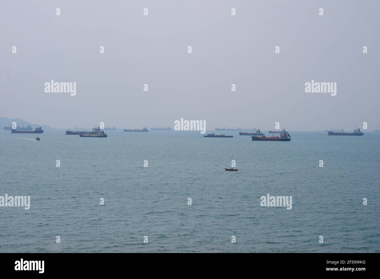 Aerial view red sea cargo ships hi-res stock photography and images - Alamy