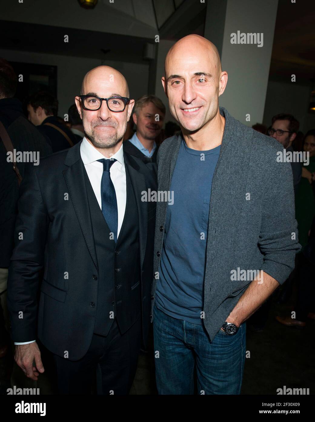 Stanley Tucci and Mark Strong attend the Young Vic's The View From The Bridge press night after
