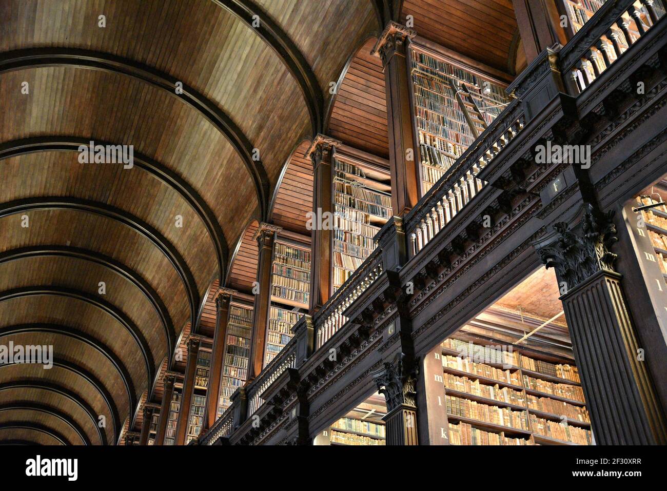 The Long Room of the Old Library at Trinity College in Dublin, Ireland