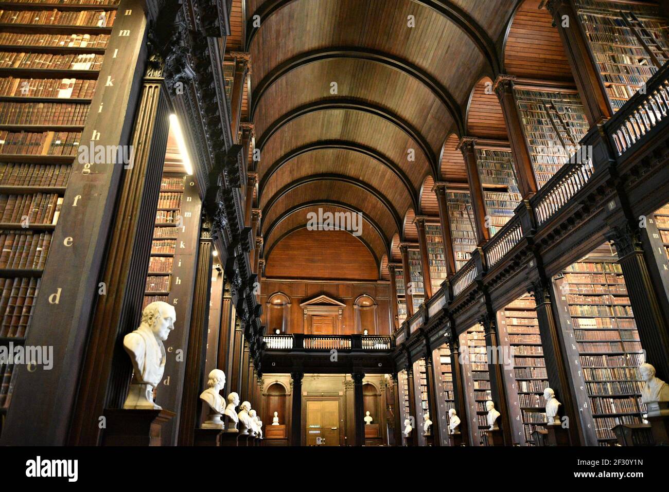 The Long Room of the Old Library at Trinity College in Dublin, Ireland