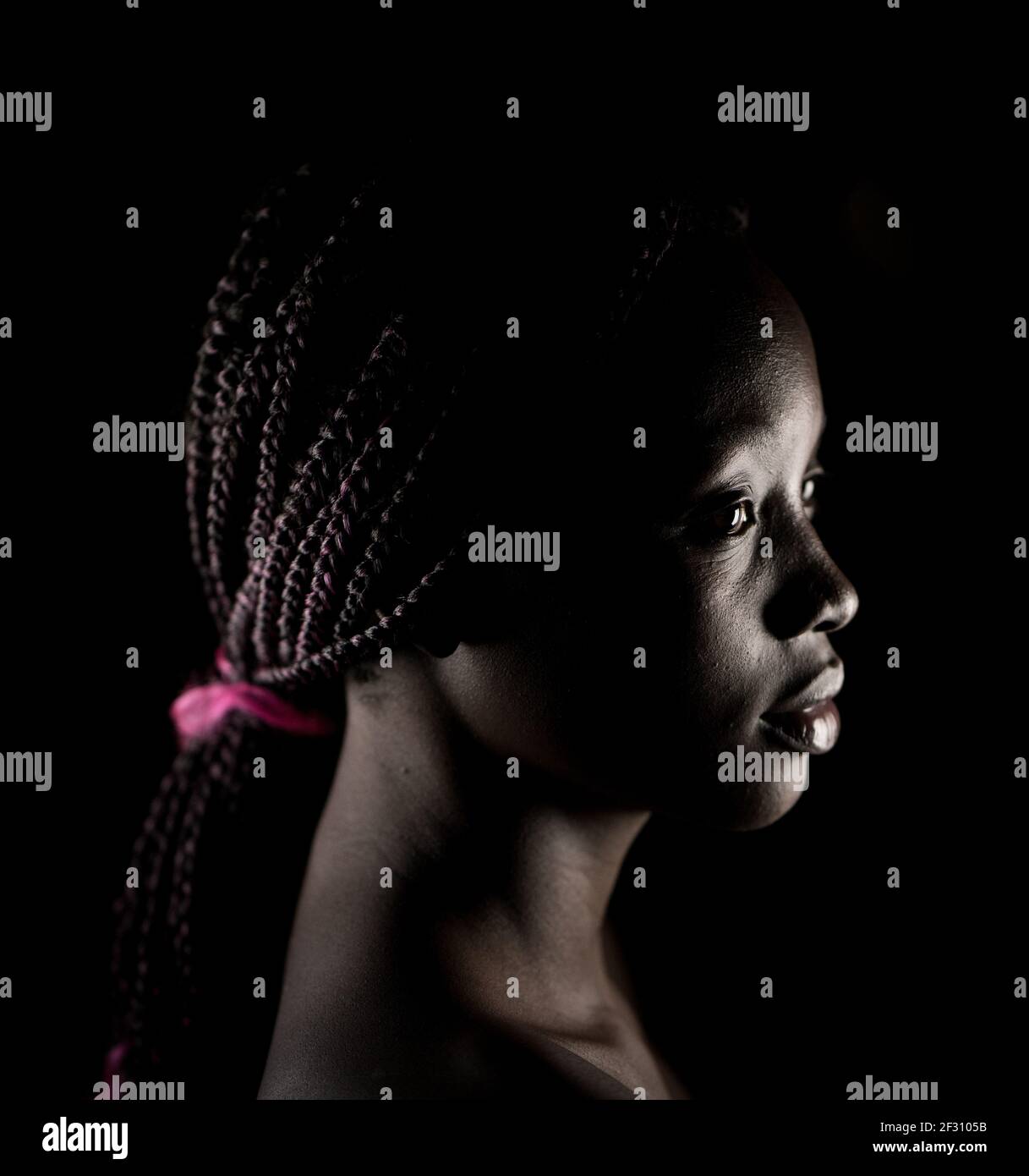 Young black African American woman portrait indoors Stock Photo - Alamy