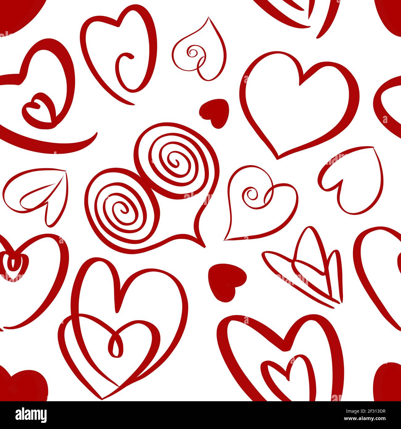 Abstract red hearts pattern .Valentines day background. Stock Photo