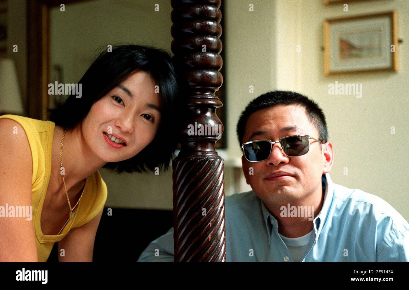 Actress Maggie Chung and film director Wong Ka Wai Oct 2000 Stock Photo