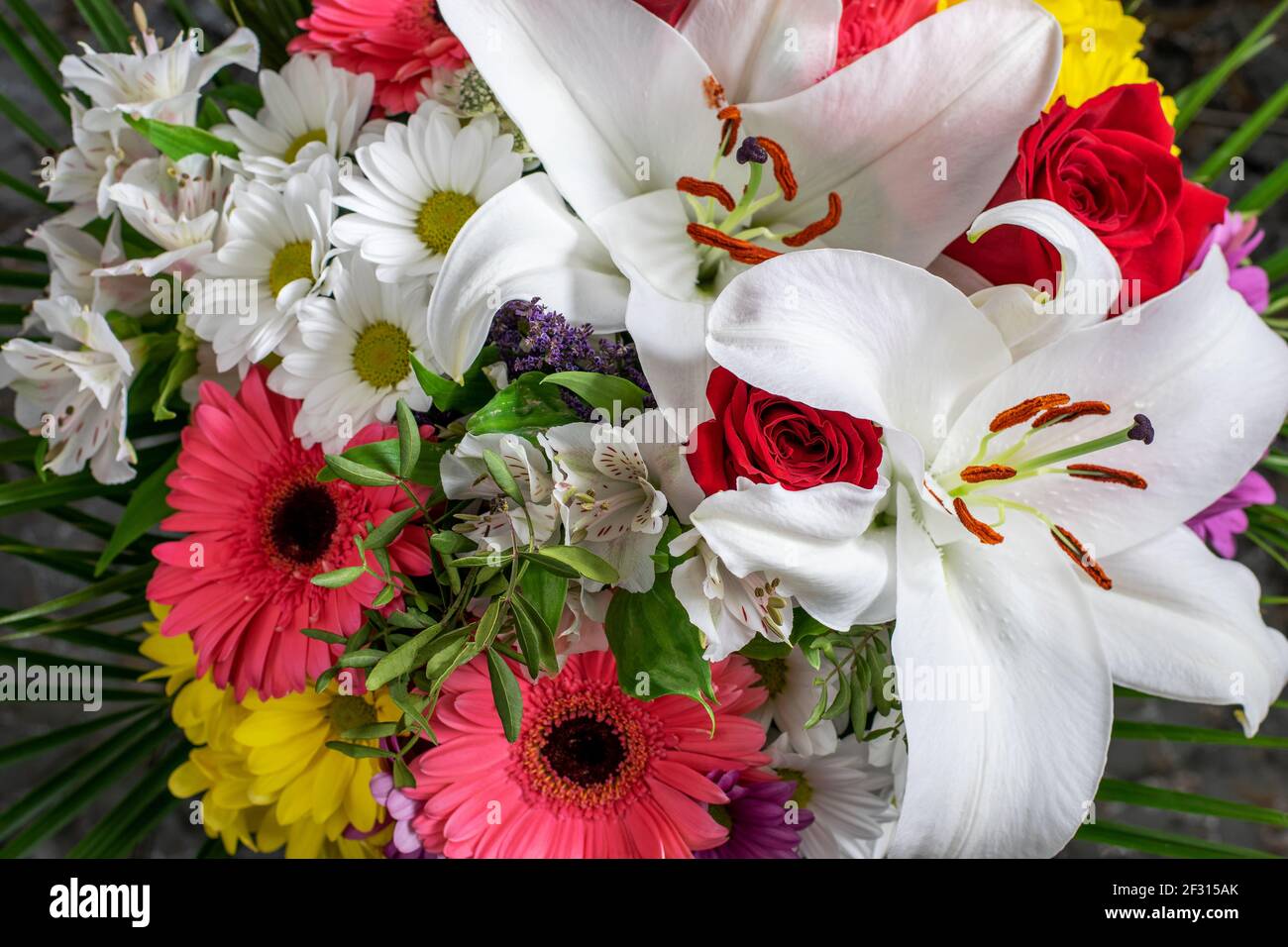 Spring Flowers Bouquet Closeup Nice Gift Spring Flowers Bouquet For Mother S Day Women S Day Or Any Birthday Spring Time Beauty In Nature Concept Stock Photo Alamy