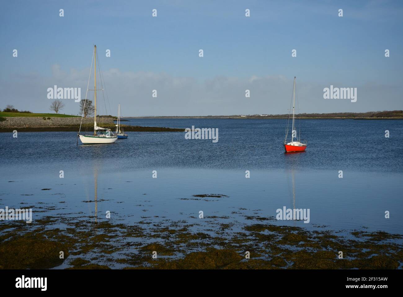 Irish coastal landscape in the countryside of Galway Bay, County Galway ...