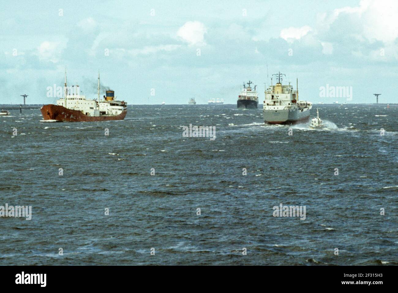 Ships at the Hook of Holland in 1979 Stock Photo Alamy